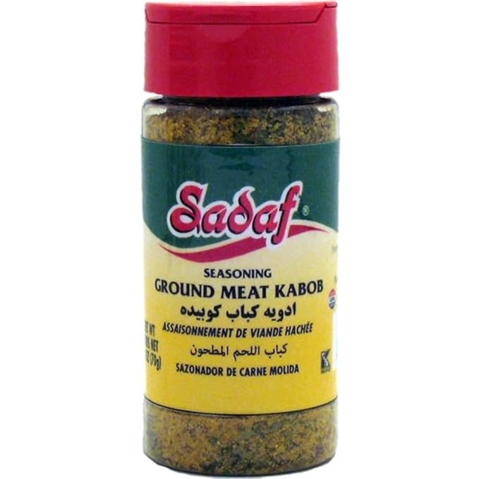 Sadaf Ground Meat Kabob Seasoning - Ground Meat Seasoning for Cooking - Kebab Seasoning - Middle Eastern Cuisine - Persian Kabob Spice - 2.5 Oz Bottle with Shaker Top