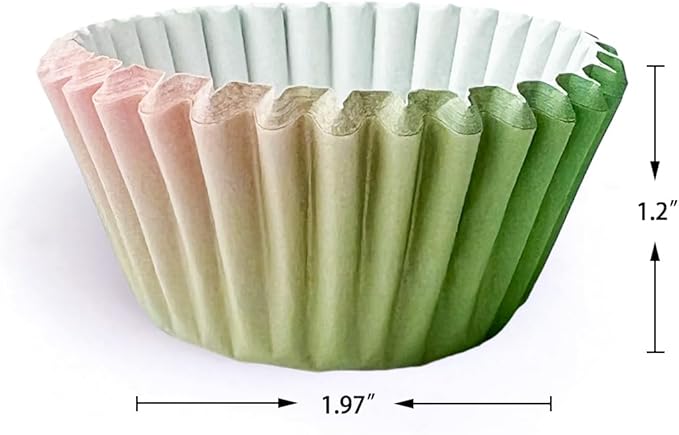 qiqee 300PCS Standard Gradient Cupcake Liners Cupcake Cups 6 Designs Blue Pink Gradient Cupcake Papers Baking Cups Cupcake Wrappers (Medium Size)