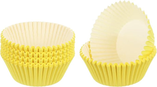 uxcell 300 Pcs Cupcake Liners, Muffins Paper Baking Cups Wrappers Standard Greaseproof for Baking Cupcake Wrapper, Yellow