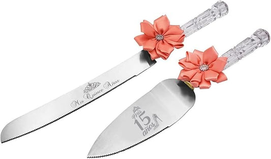 GIFTS INFINITY Personalized Mis Quince Anos Cake Knife and Server Set Valentine's Day Gift (CK-1PC)