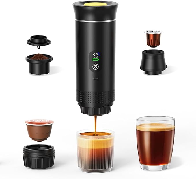 Automatic Espresso Maker ??Dual Hot & Cold Brew ??20 BAR Pressure ??Compact Portable Coffee Machine with Rapid Heating ??Built-In Transparent Cup ??Travel-Friendly Design