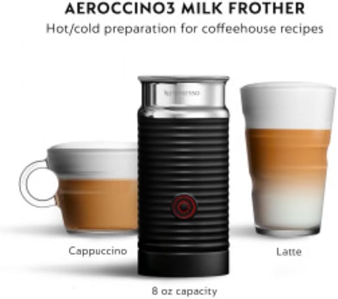 Nespresso Vertuo Coffee and Espresso Maker by Breville, Chrome with Aeroccino Milk Frother