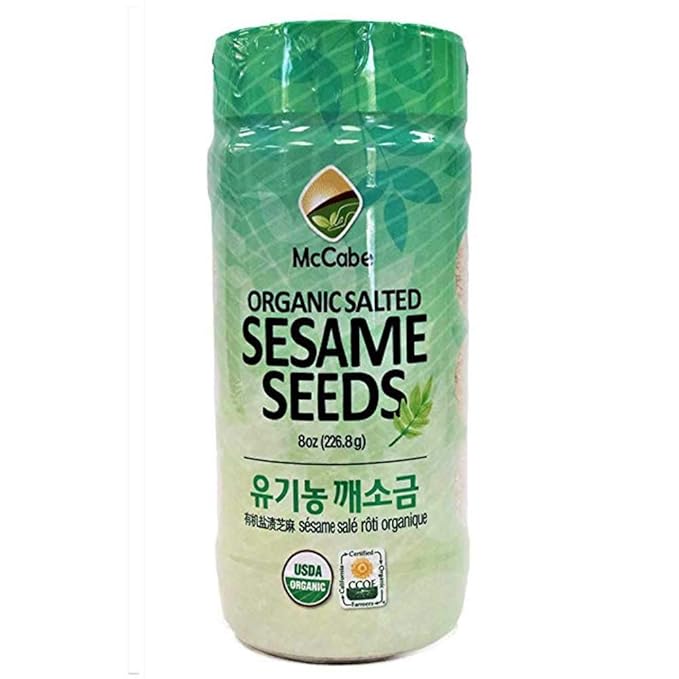 McCabe Organic Sesame Seed (3-Pack) (Roasted Sesame Seed, Salted Sesame Seed and Roasted Black Sesame Seed), USDA Organic Certified, CCOF Certified Organic, Roasted & Packed in USA