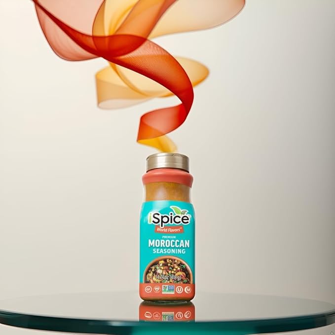 iSpice Blend | Moroccan Seasoning | 14.74 oz | Mixed Spice & Seasoning | Bulk Size | Halal | Kosher (Moroccan)