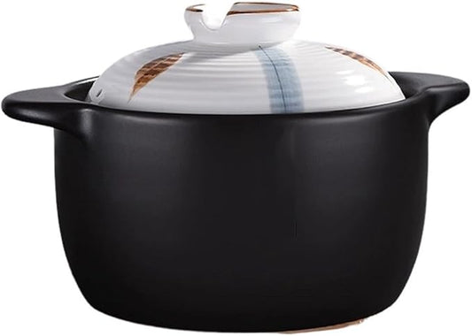 1.7 Quart Ceramic Casserole,with Lid Ceramic Pot,Heat-Resistant Round Stew,Soup Pot for cook bibimbap, soup, rice, stew, casserole (White1.7QT)