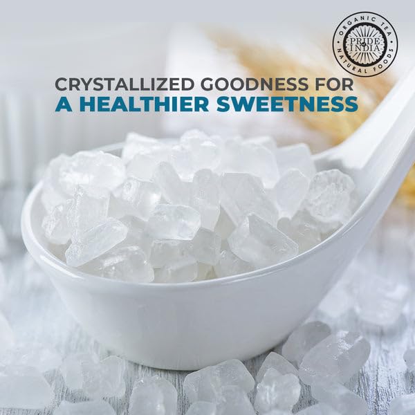 Pack of 6 - Pride Of India - Natural Crystal Rock Sugar Whole - 12 oz (340 gm) Medium Dual Sifter Jar - Authentic Indian Sugar Crystals - Used to Sweeten Milk or Tea - Offers Best Value for Money