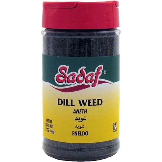 Sadaf Dill Weed - Dried Dill Weed for Food Flavoring & Seasoning - Dry Dill Herb for Pickling - Seasoning & Spices - Kosher & Vegetarian - 1.7 Oz Bottle with Shaker Top