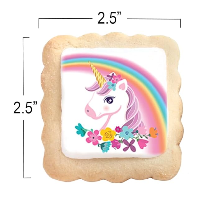 Unicorn Cookies Individually Wrapped Bulk For Kids Theme Birthday Party Favors 24 Pack Bulk for Kids Party Sugar Cookie Rainbow Pink