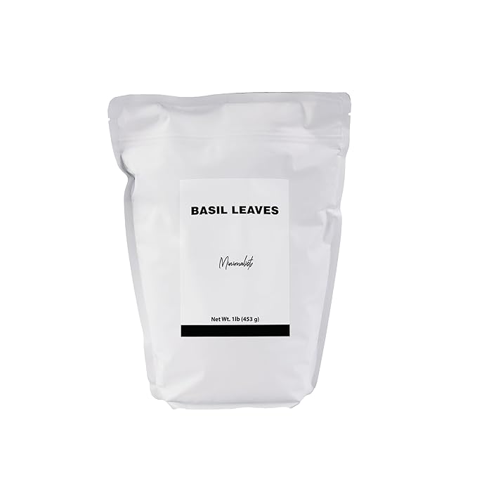 Minimalist Basil Leaves, Perfect for Cooking and Seasoning, Packaged for Convenience in a Resealable Bag (1 Pound)