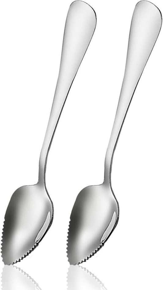 Grapefruit Spoons Serrated Edge Stainless Steel Grapefruit Utensil Tool Dessert Fruit Spoons for Citrus Lemon Kiwi Salads Melon Lime Pitaya Apple Fruit Puree