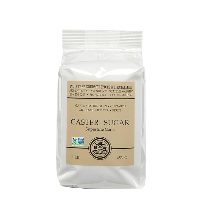 India Tree Superfine Caster Sugar, 1 lb Bag | Premium Baking & Dessert Sugar