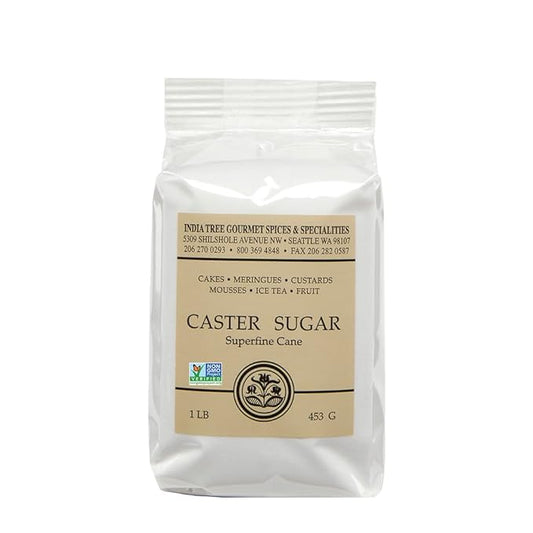 India Tree Superfine Caster Sugar, 1 lb Bag | Premium Baking & Dessert Sugar