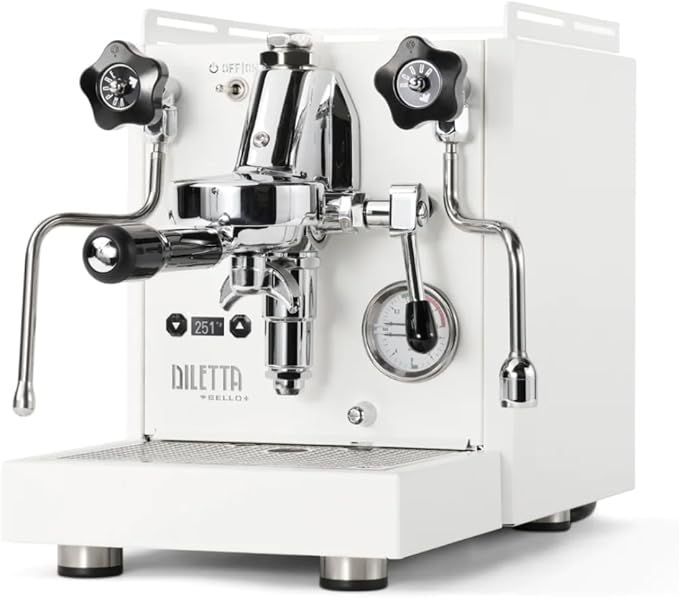 Diletta Bello+ Espresso Machine and Eureka Mignon Specialita Grinder Bundle (White)
