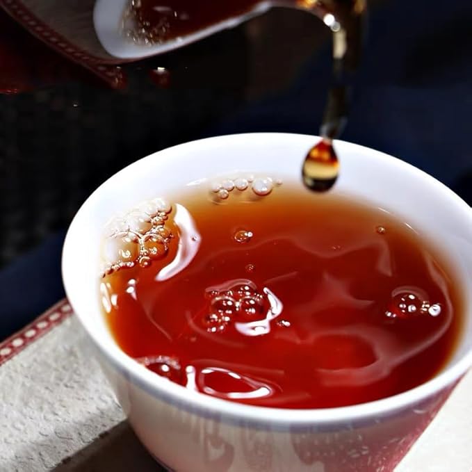 Yunnan Pu'er Tea Brick - Fermented Black Tea Since 2009, Organic Pu-erh 500g Package With Bamboo Leaves, Traditional Method