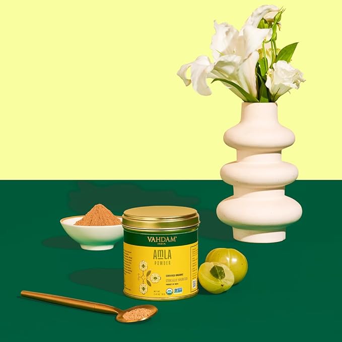 VAHDAM, Organic Amla Powder (2.47oz/70g) Gluten Free, Non GMO, 100% Raw Indian Gooseberry Powder (Amalaki) Perfect for Cooking, Juices, Smoothies | Direct from Source