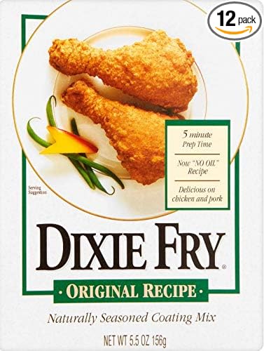 Dixie Fry Original Recipe Naturally Seasoned Coating Mix, 10-Ounce Packages (Pack of 12)