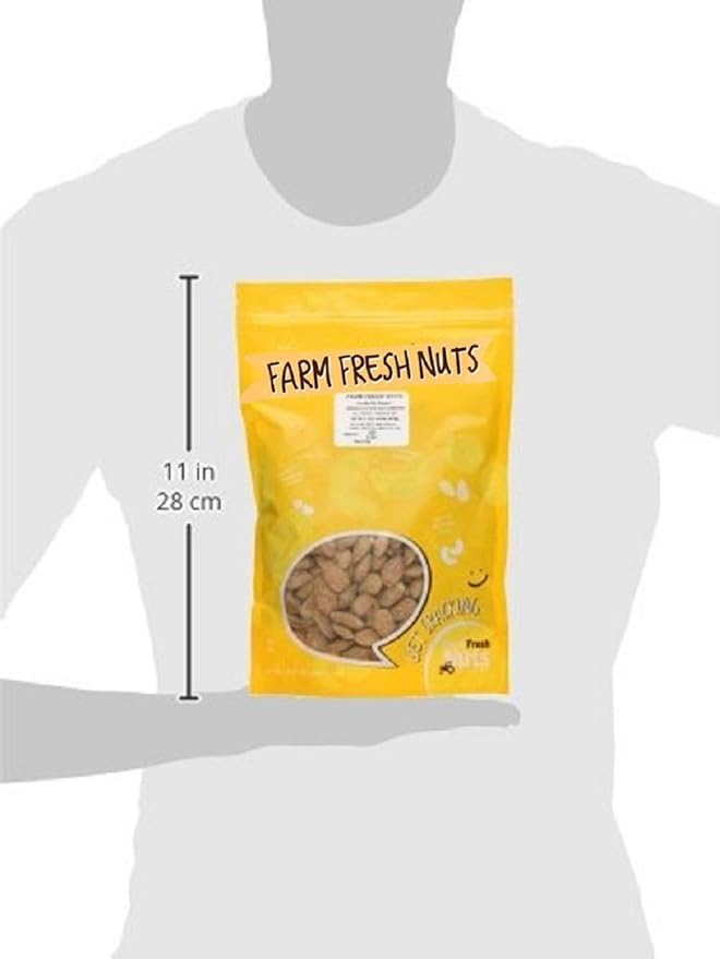 Dry Roasted California Almonds with Sea Salt (1 Lb.) - Nonpareil Supreme Almonds - Vegan & Keto Friendly - Roasted to Perfection in Small Batches - Farm Fresh Nuts Brand