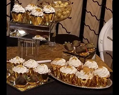 KPOSIYA Set of 100 Artistic Bake Cake Cups Filigree Little Vine Lace Laser Cut Cupcake Wrapper Liner Baking Cup Muffin CaseTrays for Wedding Birthday Party Decoration-Best Kitchen Gift竊뉷oldç«?"<div>