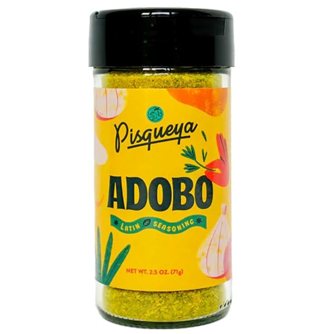 Pisqueya Adobo Multi-Purpose Seasoning, made with Dominican oregano. Low Sodium, No Sugar, No-MSG, Non-GMO, No Preservatives, No Artificial Coloring, No Artificial Flavors, 2.5oz, Pack of 1