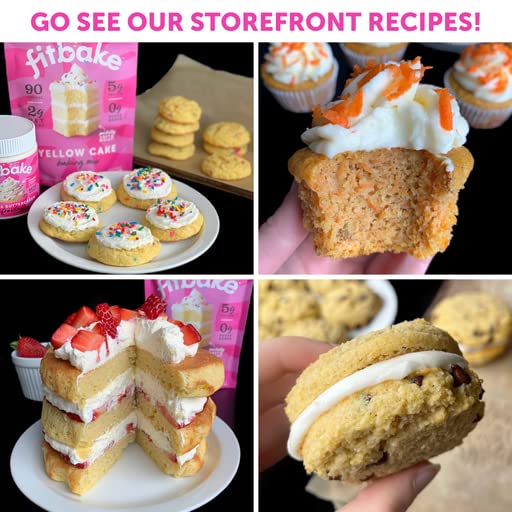FitBake Yellow Cake Baking Mix | 2g Net Carbs Per Serving | Keto Friendly Low Carb Food | No Added Sugar Keto Snack | Zero Sugar & Gluten Free Desserts | Naturally Sweetened Cake Mixes Keto Foods 7oz