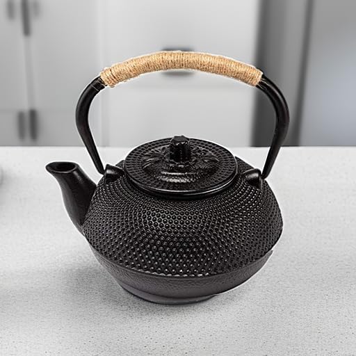 suyika Japanese Tetsubin Cast Iron Teapot Tea Kettle pot with Stainless Steel Infuser for Stovetop