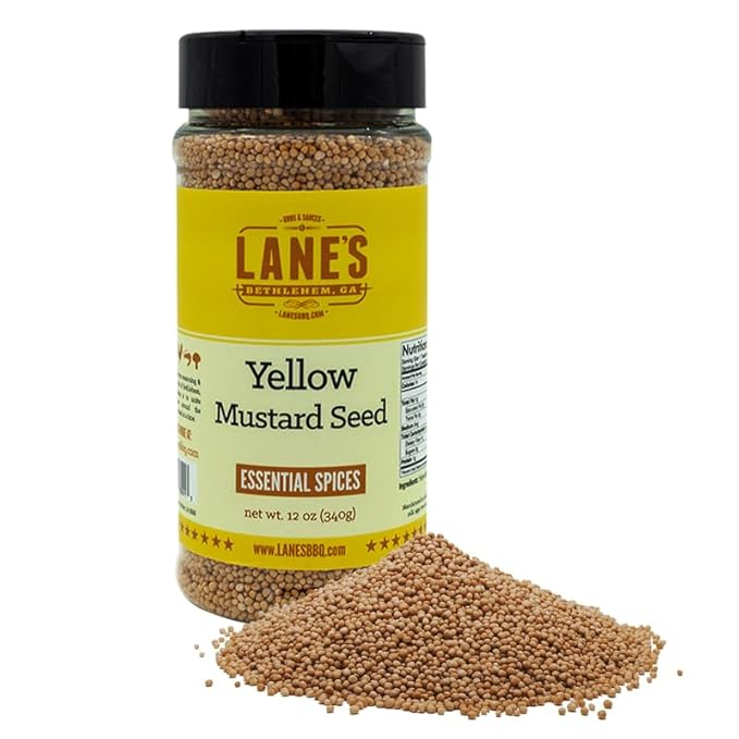 Lane's Yellow Mustard Seed Spice, All-Natural Yellow Mustard Seeds Whole, Perfect for Cooking and Homemade Seasonings Made in USA, 12 Oz (340g)