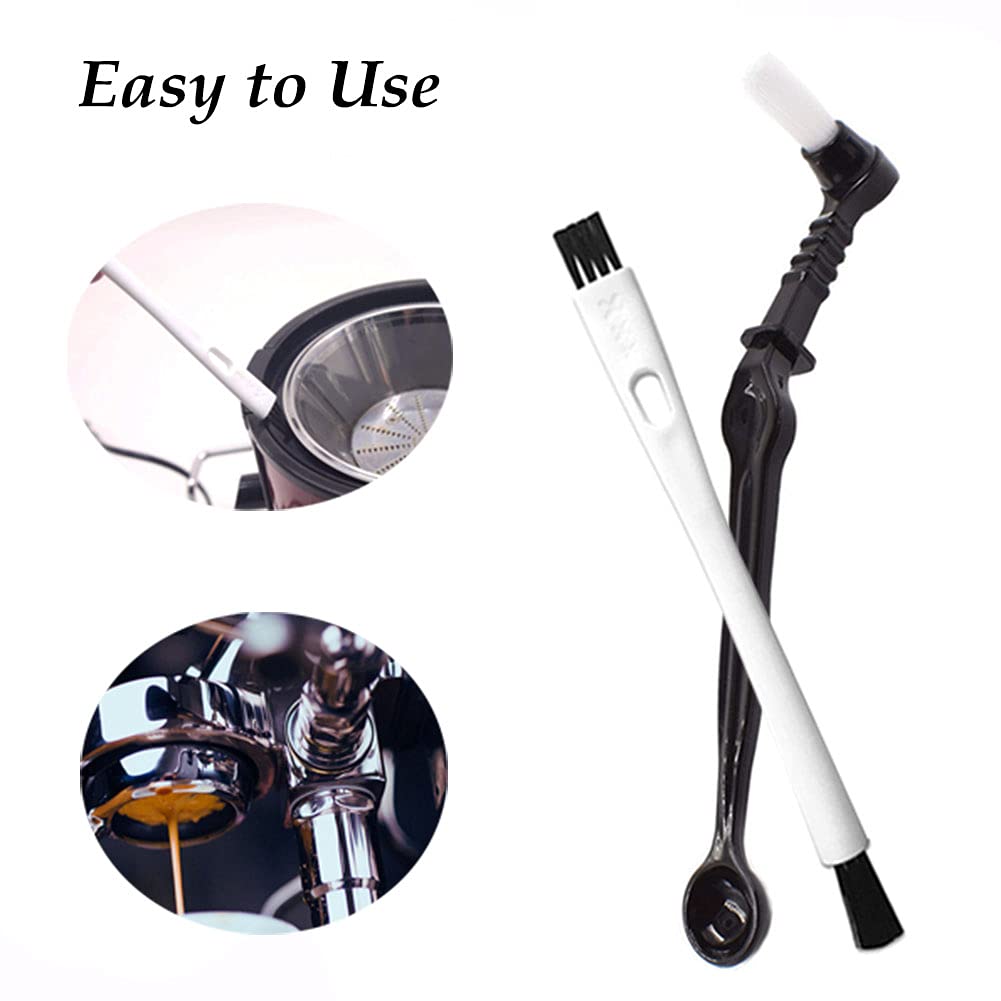DXary 5 Pieces Coffee Brush Set Professional Espresso Brush Kit Include Wooden Coffee Grinder