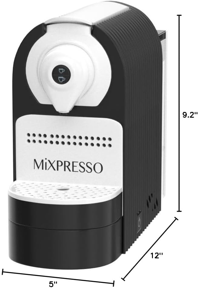 Mixpresso Black Espresso Coffee Machine ??Compact 1400W Single Serve Coffee Maker Compatible with Nespresso OriginalLine Capsules, One-Touch Operation, 19-Bar Italian Pump, 27oz Water Tank