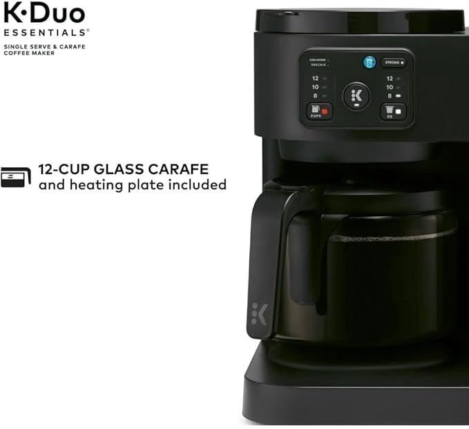 2-in-1 Hot & Iced Coffee Maker for Pods & Grounds ??12-Cup Glass Carafe & Single-Serve Brewer, 72oz Reservoir, Strong Brew, Extra Hot, Brew Over Ice, MultiStream Tech, Compact Design (Black)