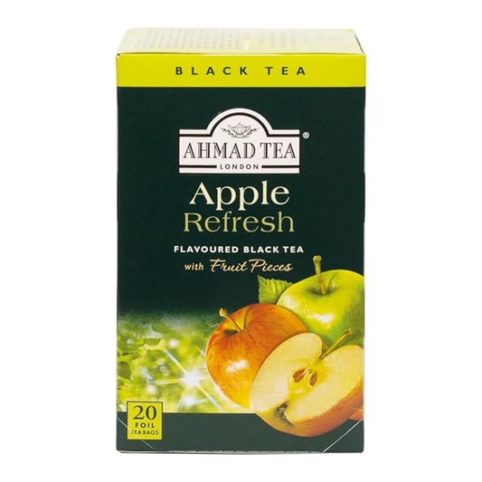 Ahmad Tea Black Tea, Apple Refresh Teabags, 20 ct (Pack of 1) - Caffeinated & Sugar-Free