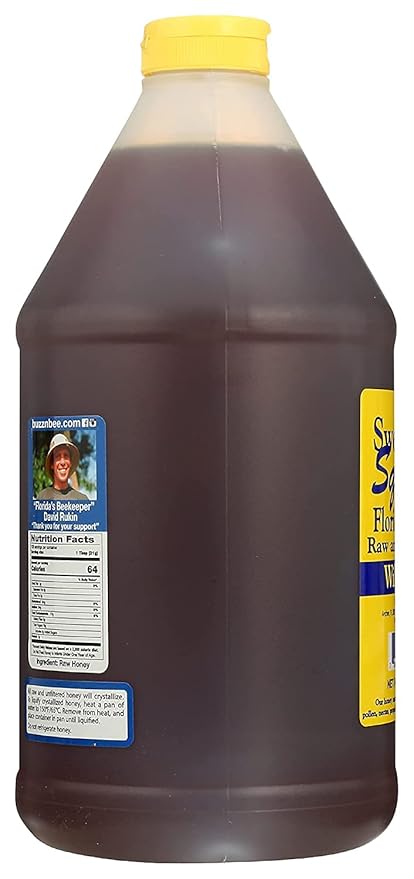 Buzzn Bee Raw Florida Honey - Unpasteurized and Unfiltered (Wildflower, 6 Pound)