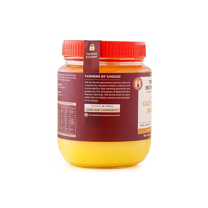 A2 Ghee Butter Organic Grass Fed from Gir Cow | Gut Friendly | Healthy Butter Alternative | Non-GMO, Lactose-Free, Keto Friendly ??2lb from Two Brothers Organic Farms