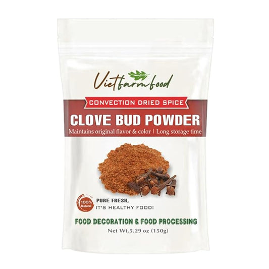 CLOVE BUD POWDER 5.29 Oz (150g) VIETFARMFOOD: Pure, natural freeze-dried spice made from real vegetables and fruits - perfect for enhancing every meal, from cooking, baking, salads, soups, sauces