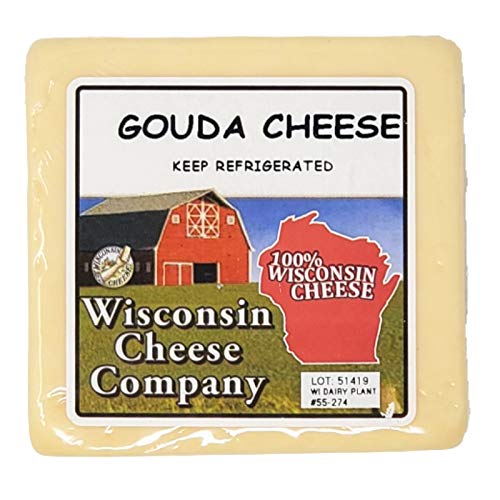 Wisconsin Cheese Company - Large Smoked Gouda Gift Box - 100% Wisconsin Original Gouda Cheese, Smoked Gouda Cheese, Sausage & Cracker Gift Box | Perfect for Parties, Charcuterie Boards and Birthday Gifts