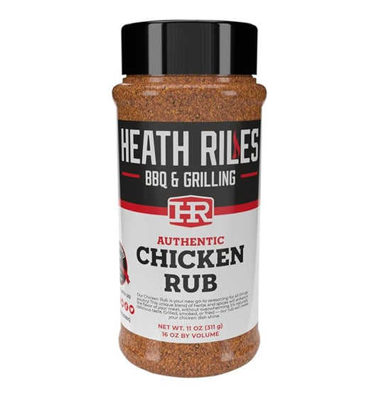 Heath Riles BBQ Rub, Chicken Rub Seasoning, Champion Pitmaster Recipe, Shaker Spice Mix, 11 oz.