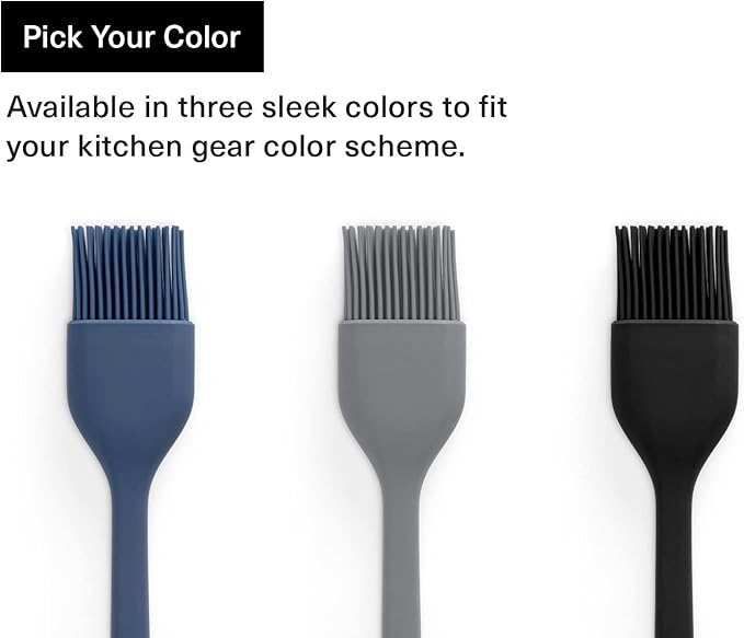 Misen Silicone Basting Brush – Dishwasher Safe, Heat-Resistant Pastry Brush – Ideal for Grilling, Baking, and Applying Sauces and Oils – High-Grade Silicone Coating - 12.4" Black