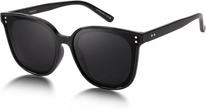 LVIOE Oversized Polarized Sunglasses for Women Trendy Large Cat Eye UV Protection Shade LS1627s