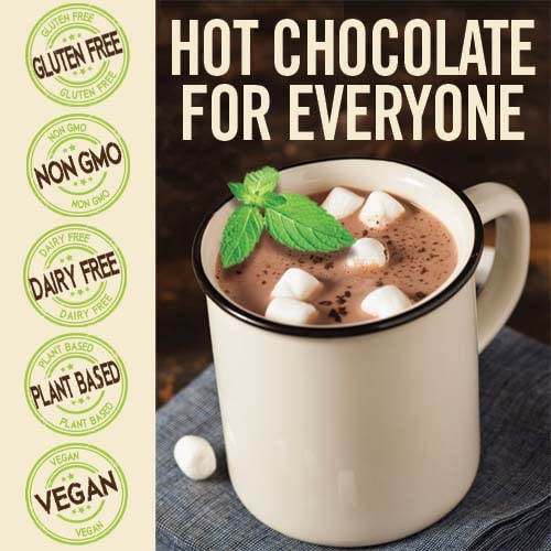Castle Kitchen Mint Dark Hot Chocolate (6 Pack) Premium Plant Based, Dairy Free, Gluten-Free, Vegan Hot Coca Mix - Just Add Water - 14 oz