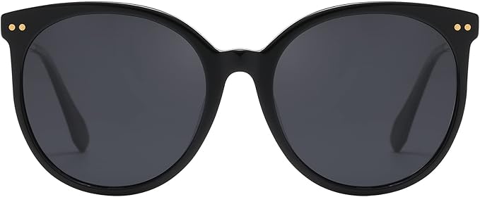 DUCO Oversized Polarized Sunglasses Womens Trendy Mirrored Shades Retro Round Vintage Light Weight UV400 Sun Glasses W016
