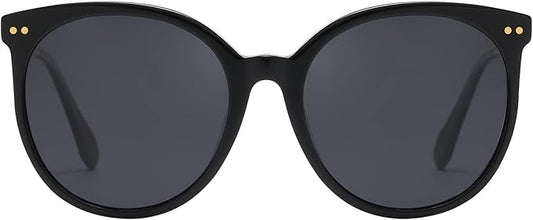 DUCO Oversized Polarized Sunglasses Womens Trendy Mirrored Shades Retro Round Vintage Light Weight UV400 Sun Glasses W016