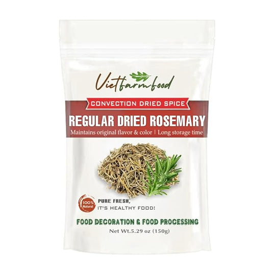 REGULAR DRIED ROSEMARY 5.29 Oz (150g) VIETFARMFOOD: Natural pure, convection dried seasoning made from real vegetables - perfect for adding flavor to any meal, from cooking, baking, soups, sauces