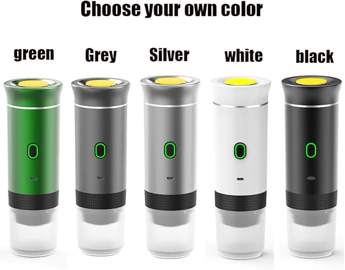 Portable dual-function coffee machine - fully automatic coffee maker with a built-in heating function for electric capsule coffee machine. Suitable for outdoor, vehicle-mounted and home use. (灰色)