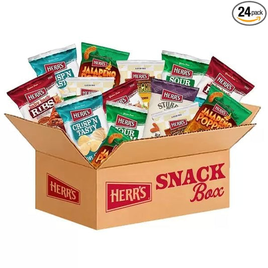 Herr's Variety Pack, Assorted Snacks, 0.625??.5 Ounce (Pack of 24 Bags) ??A Delicious Mix of Chips, Pretzels, and Cheese Snacks ??Great for Family Snacking and Lunchboxes