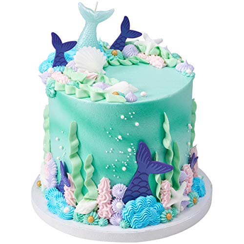 White Seashell, Conch, and Starfish Edible Sugar Cake Toppers, 12 Count