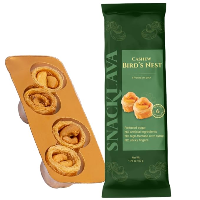 Snacklava Cashew Baklava Fingers - 20 Pack (12 Pieces per Pack) - No Artificial Ingredients, Colors or Preservatives