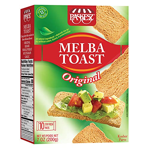 Only Kosher Candy Melba Toast Flatbread Crackers Classic Original Kosher Parve with No Artificial Flavor, Fresh Natural Ingredients, Kosher Certified Delicious Snack Crackers (Pack of 2)