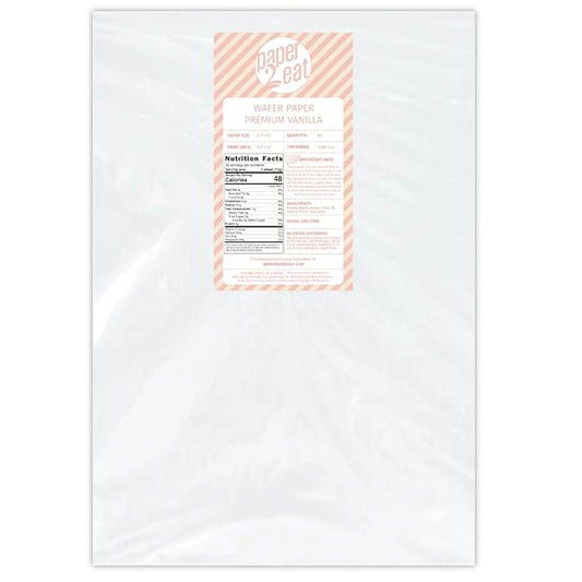 paper2eat edible Wafer Paper Sheets Premium 8.5" x 11" - 50 count - 0.60 mm - VANILLA FLAVORED