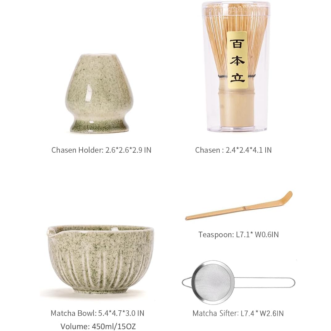 TANG PIN Matcha Set - Match Bowl and Whisk, 15 OZ Matcha Whisk Set