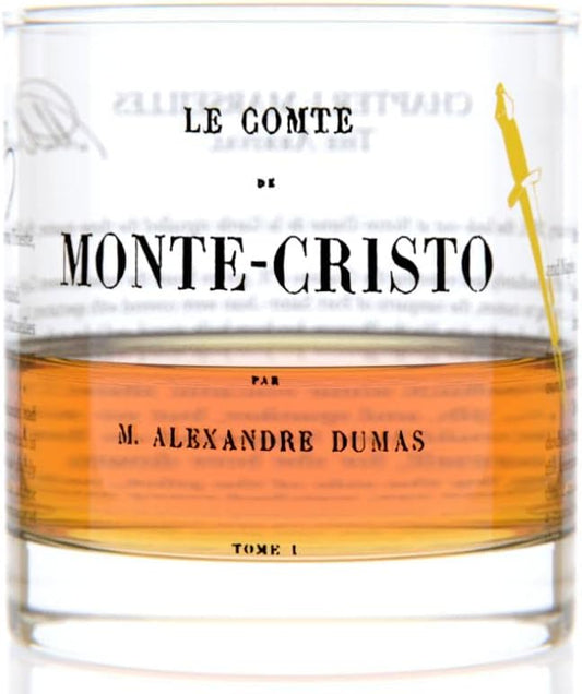 Well Told Classic Literature Rocks Glass - The Count of Monte Cristo by Alexandre Dumas - Old Fashioned Whiskey Glass Gift for Book Lovers (11 oz)
