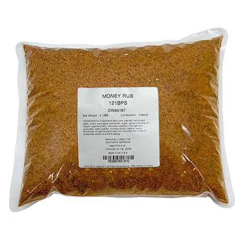 Big Poppa’s Money BBQ Rub — Award Winning Pork BBQ Rub — Gluten-Free Spice Mix — Dry Rubs for Smoking and Grilling with Sea Salt (5Lb Bag)